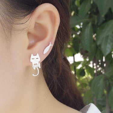 Hanging Fish & Cat Earrings Earrings KittyNook